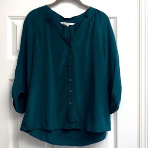 Annie Griffin, Teal, 3/4 length sleeve silk top